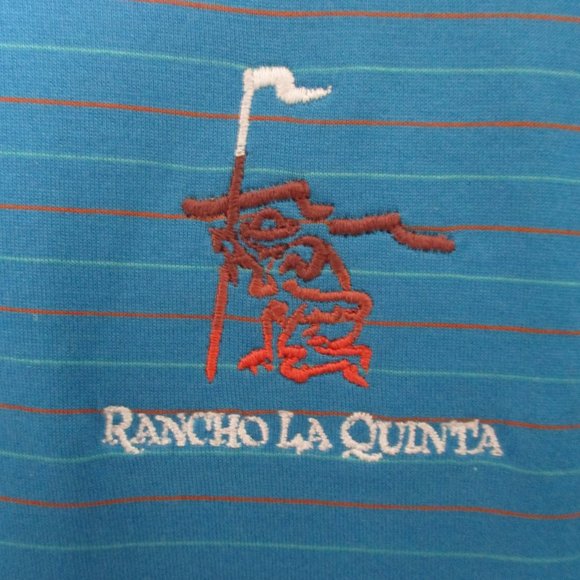 Peter Millar Mens S/S "Rancho La Quinta" C.C. (CA) Blue Cotton Golf Polo Shirt-L - Picture 1 of 3
